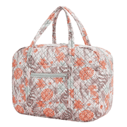WANDF Floral Travel Duffel Bags for Women,Personal item bag 18x14x8,25L Carry-On Luggage, Weekend Bag Travel OrganizerOrange Flower