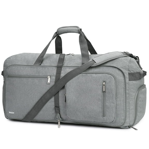 WANDF Foldable Duffel Bag 85L with Shoes Compartment, Overnight Weekender Travel Duffle for Men Women Water-proof & Tear Resistant