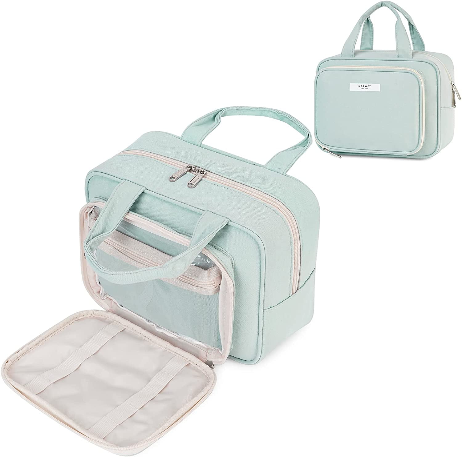 WANDF Full Size Toiletry Bag Women Large Makeup Bag Organizer Travel