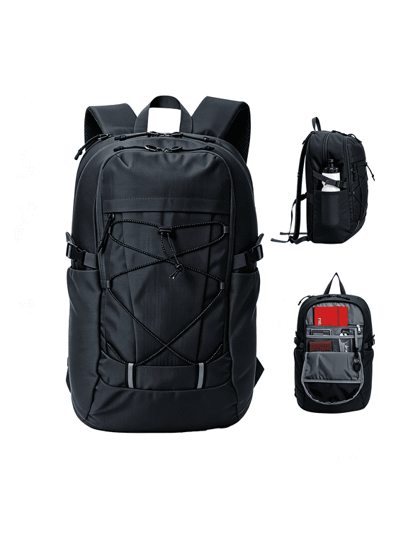 Hiking Backpack 30L – Lightweight Water-Resistant Hiking Daypack with Hydration System for Men Women,Outdoor Backpacks for Travel Camping Climbing Skiing(Black-30L)