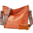 thumbnail image 1 of WANDF Hobo Bag for Women,Chic PU Leather Shoulder Bags with Wide Strap,Retro Commuter Bag with Coin Purse for Ladies,Crossbody Tote Bag Handbag for Work,Shopping,Travel(Brown), 1 of 10