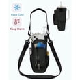 thumbnail image 1 of WANDF Insulated Water Bottle Carrier Bag with 4 Pocket for 30/40oz Tumbler with Handle, Water Bottle Sleeve Bag with Strap,Straw Cover, for Men Women Hiking Camping Travel Gym(Black Bag), 1 of 9