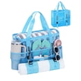 thumbnail image 1 of WANDF LARGE Mesh Beach Bag with 40oz Tumbler Side Pockets, Sand-Falls-Through Toy Mesh Tote Bags for Picnic Travel, Family Pool/Beach Essentials with Waterproof Liner Pocket(Blue Upgraded), 1 of 10