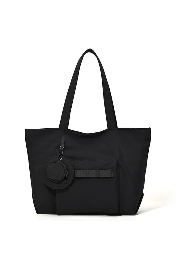 Large Casual Tote Bag for Women,College,Fashion Totes with Coin Purse,Water-Repellent Handbags Shoulder Bag for Travel,Shipping,Work,Idea Gifts for Mom,Girlfriend,Teacher,Nurse(Black)