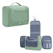 WANDF Large Hanging Toiletry Bag for Men Women Travel Cosmetic Makeup Organizer Water-Resistant Shower Bathroom Bag Green