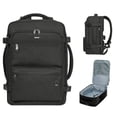 thumbnail image 1 of WANDF Large Travel Backpack for Men Women, Carry on Personal Item Backpack 18x14x8,Clamshell Backpack fit 17" Laptop with Wet Pocket,Water-Repellent Weekender Luggage Backpack( Black), 1 of 13