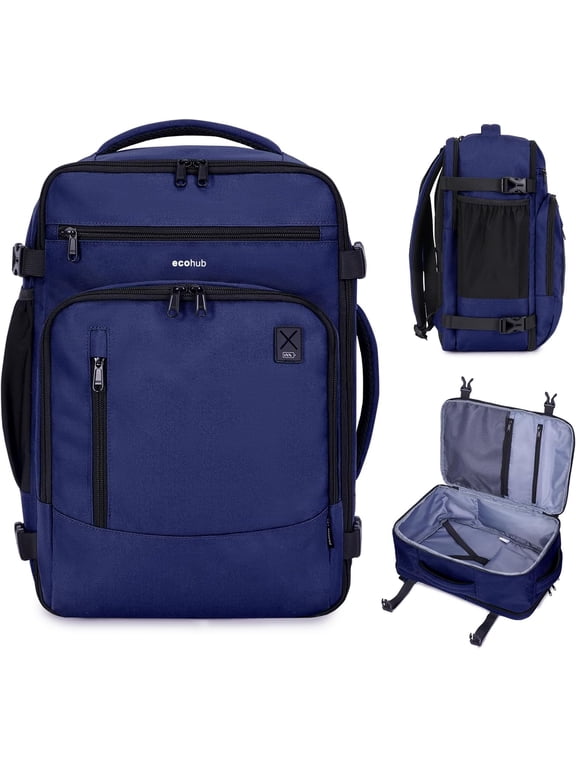 Travel Backpack with 16 Pockets,Airline Approved Carry on Luggage, Waterproof Personal Item Bag for Weekender Business Hiking(Blue 20L)