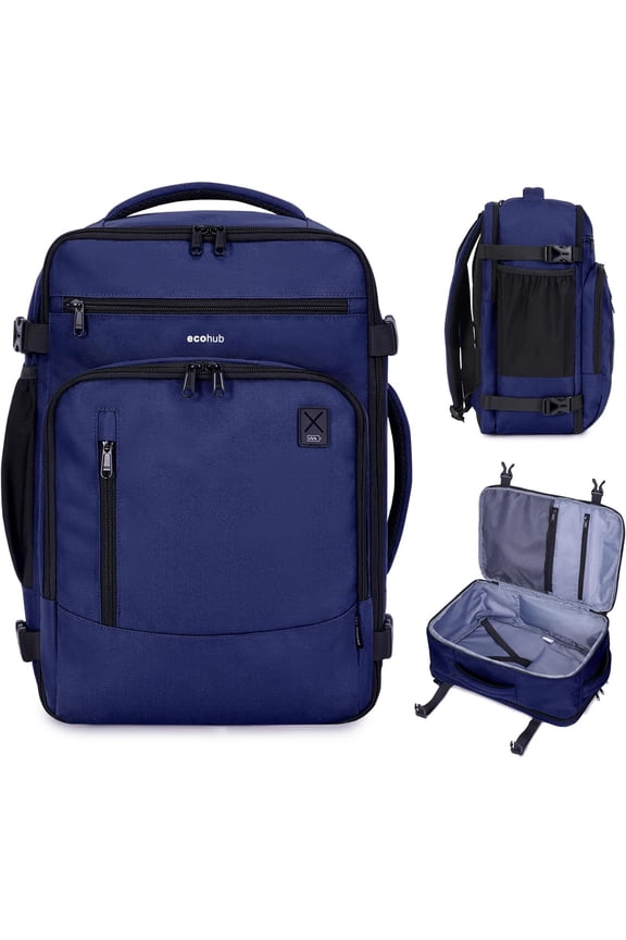 Travel Backpack with 16 Pockets,Airline Approved Carry on Luggage, Waterproof Personal Item Bag for Weekender Business Hiking(Blue Bag)