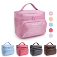 thumbnail image 1 of WANDF Makeup Bag for Women Men,Travel Cases Cosmetic Bag with Handle Make Up Organizer,Toiletry Organizer Portable Bathroom Bag(Pink Bag), 1 of 8