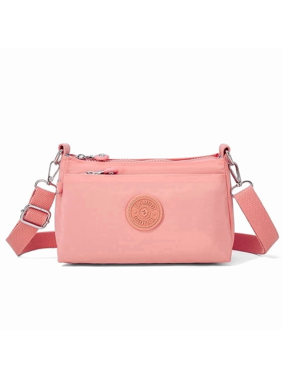 Small Crossbody Bag for Women,Ladies 3 Compartments Lightweight Shoulder Purse with Adjustable Strap, Mini Messenger Bag for Phone Wallet Keys,Smart Sling Bag for Shopping,Leisure,Travel(Pink)