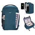 thumbnail image 1 of WANDF Small Travel Backpack for Men Women,Personal Item Travel Bag 17x10x9 | 20L Carry On Under Seat Backpack,Smart Clamshell Backpack| 14" Laptop Backpack for Work,College,Business(Bluish Green), 1 of 12