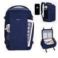 thumbnail image 1 of WANDF Small Travel Backpack for Men,20L Carry On Clamshell Backpack with USB Charging Port,Personal Item Travel Bag 17x10x9,14" Laptop Backpack for Work,College,Business(Blue-B), 1 of 12