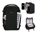thumbnail image 1 of WANDF Small Travel Backpack for Men,Personal Item Bag 17x10x9 | 20L Airline Approved Carry On Backpack,Smart Clamshell  Backpacks,14" Laptop Backpack for Work,College,Business(Black), 1 of 13
