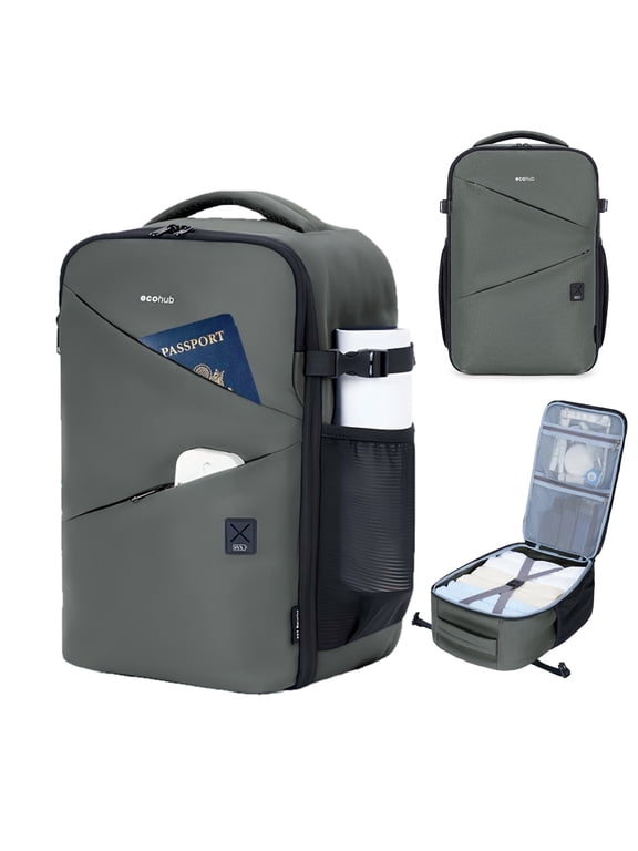 Small Travel Backpack for Men Women,Personal Item Travel Bag 17x10x9 for United Airlines,20L Carry On Backpack with USB Charging Port,14 inch Laptop Backpack for Work,College,Business(Gray)