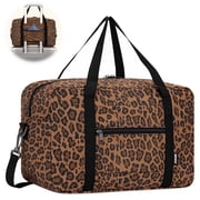 WANDF For Spirit Airline Personal Item Bag 18X14X8,Travel Duffle Bag Weekender Bags for Women, Lightweight Waterproof Carry on Bag with Adjustable Strap,Leopard Print