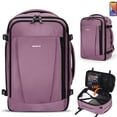 thumbnail image 1 of WANDF Airline Approved Travel Backpack with USB Port, 30L Waterproof Carry On Personal Item Bag 18x14x8  for Men Women, 13 Pockets Laptop Weekender Backpack, Daypack for Business Travel Gym,Pink, 1 of 10