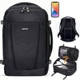 thumbnail image 1 of WANDF Airline Approved Travel Backpack with USB Port, 30L Waterproof Carry On Personal Item Bag 18x14x8  for Men Women, 13 Pockets Laptop Weekender Backpack, Daypack for Business Travel Gym,Black, 1 of 11