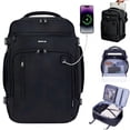 thumbnail image 1 of WANDF Travel Backpack With 16 Pockets, 17'' Airline Approved Carry on Luggage,Waterproof Personal Item Bag Fit 15.6" Laptop, Lightweight Casual Daypack for Weekender Business Hiking(Black 25L), 1 of 12