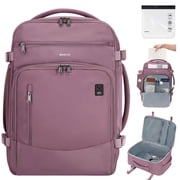 WANDF 18 Carry on Travel Backpack with Clear Toiletry Bag,30L Airline Approved Personal Item Bag 18x14x8 with USB Port, Laptop Backpack Casual Daypack for Weekender BusinessPink