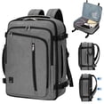 thumbnail image 1 of WANDF Expandable Travel Backpack 17 In Laptop Carry On Backpack with USB Pocket Wet Pocket,Waterproof Underseat personal item travel bag, Large Casual Daypack for Weekender Business(Gray), 1 of 10