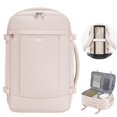 thumbnail image 1 of WANDF Travel Backpack with USB Port, 20L Carry On Back Pack Fit 14" Laptop, Personal Item Bag 17x10x13 for Men Women, Waterproof Casual Daypack for Weekender Business Hiking(Beige), 1 of 10