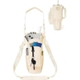 thumbnail image 1 of WANDF Water Bottle Carrier Bag with Phone Pocket, 40oz Tumbler with Handle Accessories,Insulated Water Bottle Holder with Strap,Straw Cover,Pouch for Men Women Hiking Camping Travel Gym(Beige Bag), 1 of 8