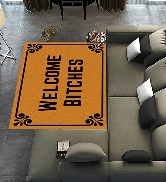 WANDJYOU Bitches Funny Area Rugs 5 x 8ft Floor Carpet Mat for Living