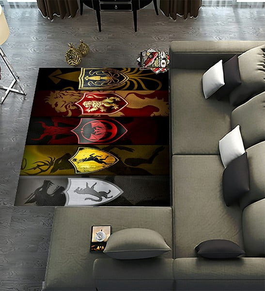 WANDJYOU Game of Thrones Flag Area Rugs 5 x 8ft Floor Carpet Mat for