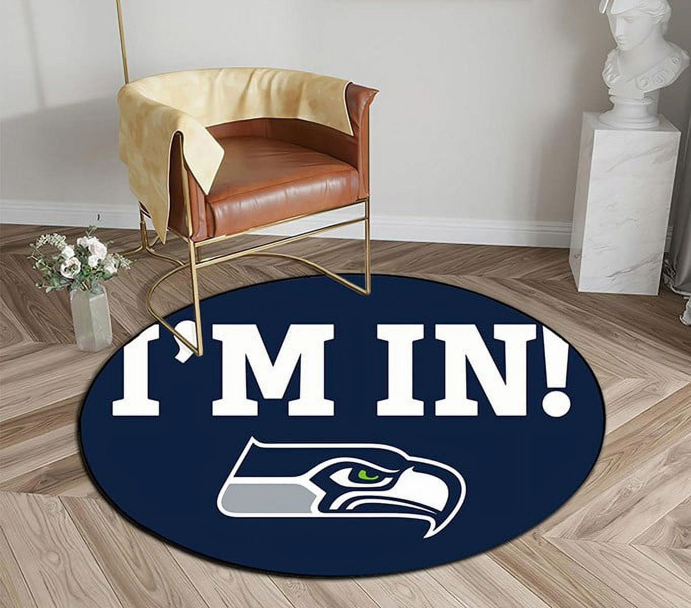 WANDJYOU Seattle_Seahawks_iam_in_ Round Area Rugs Diameter 6 x 6ft