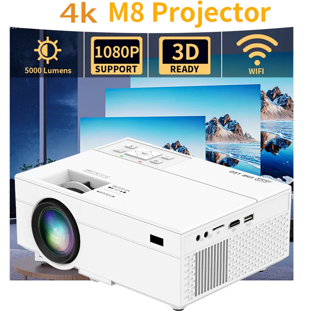 WANFIRE WiFi Bluetooth 4K Projector, 5G 1080P Outdoor Movie Projectors