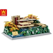 WANGE 5232 Fallingwater House Building Block Model, 1221 Pieces, 2026 Version With Blue Translucent Water Tiles, World Architecture Series,