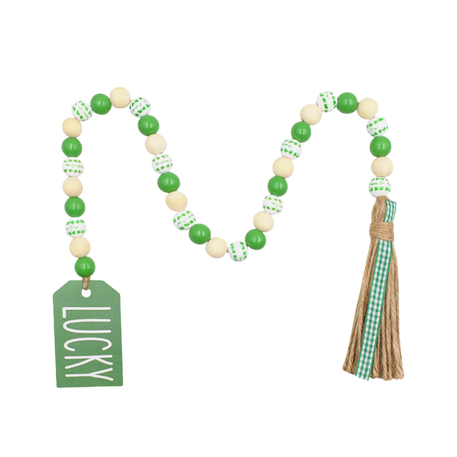 WANGJIAOID Bead Garland 6ft for Car Wi Garland Ties St. Patrick's Wood ...