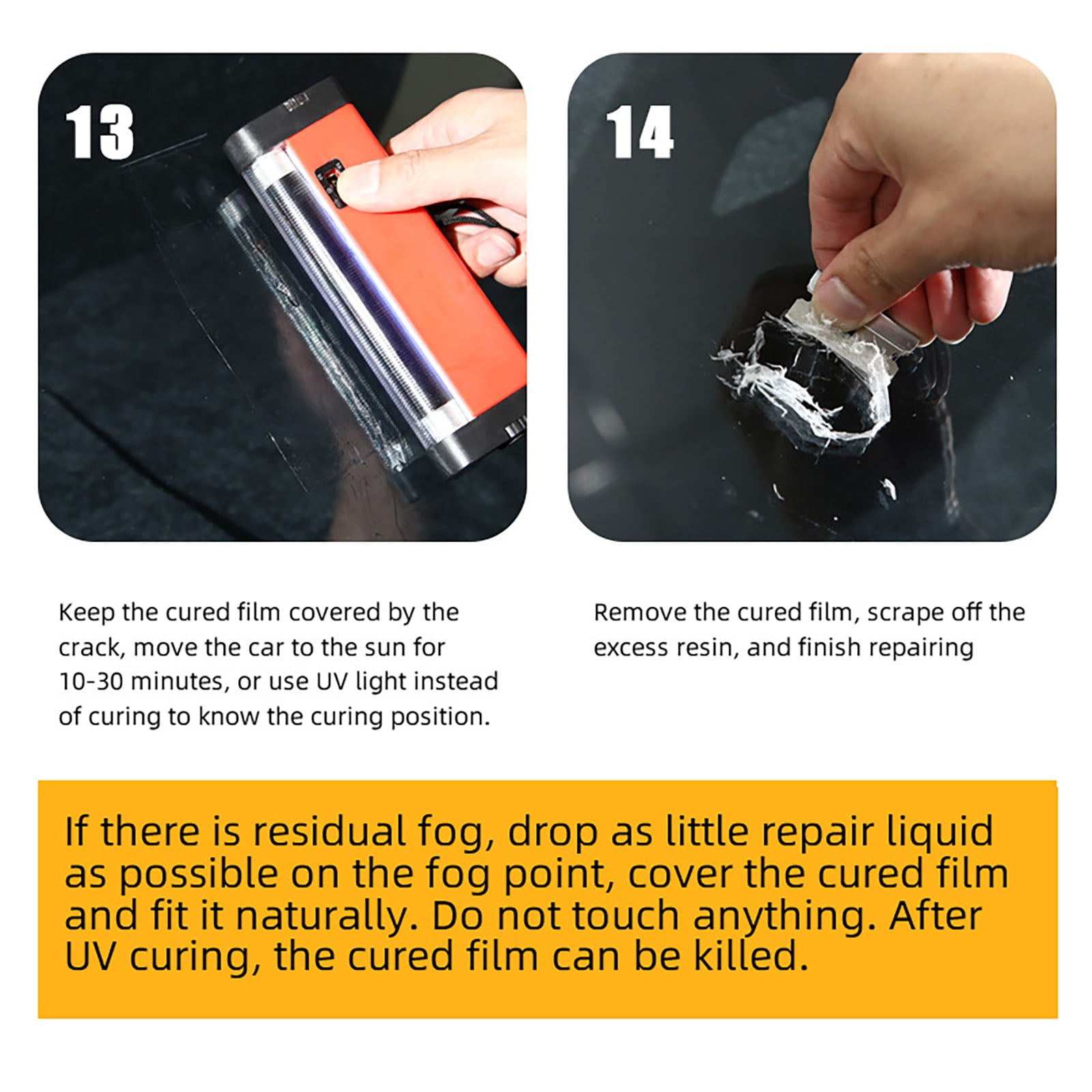 WANGJIAOID Car Fix Tape Car Window Glass Crack Chip Resin Windscreen