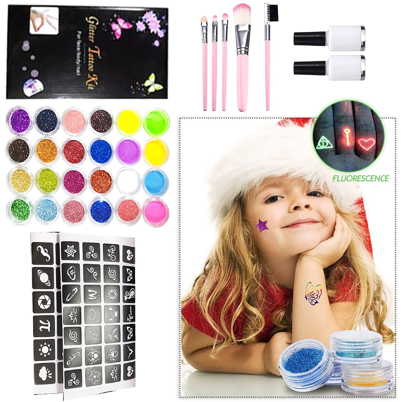 WANGJIAOID Clean And Easy Electrolysis Tips Christmas Glitter Tattoo