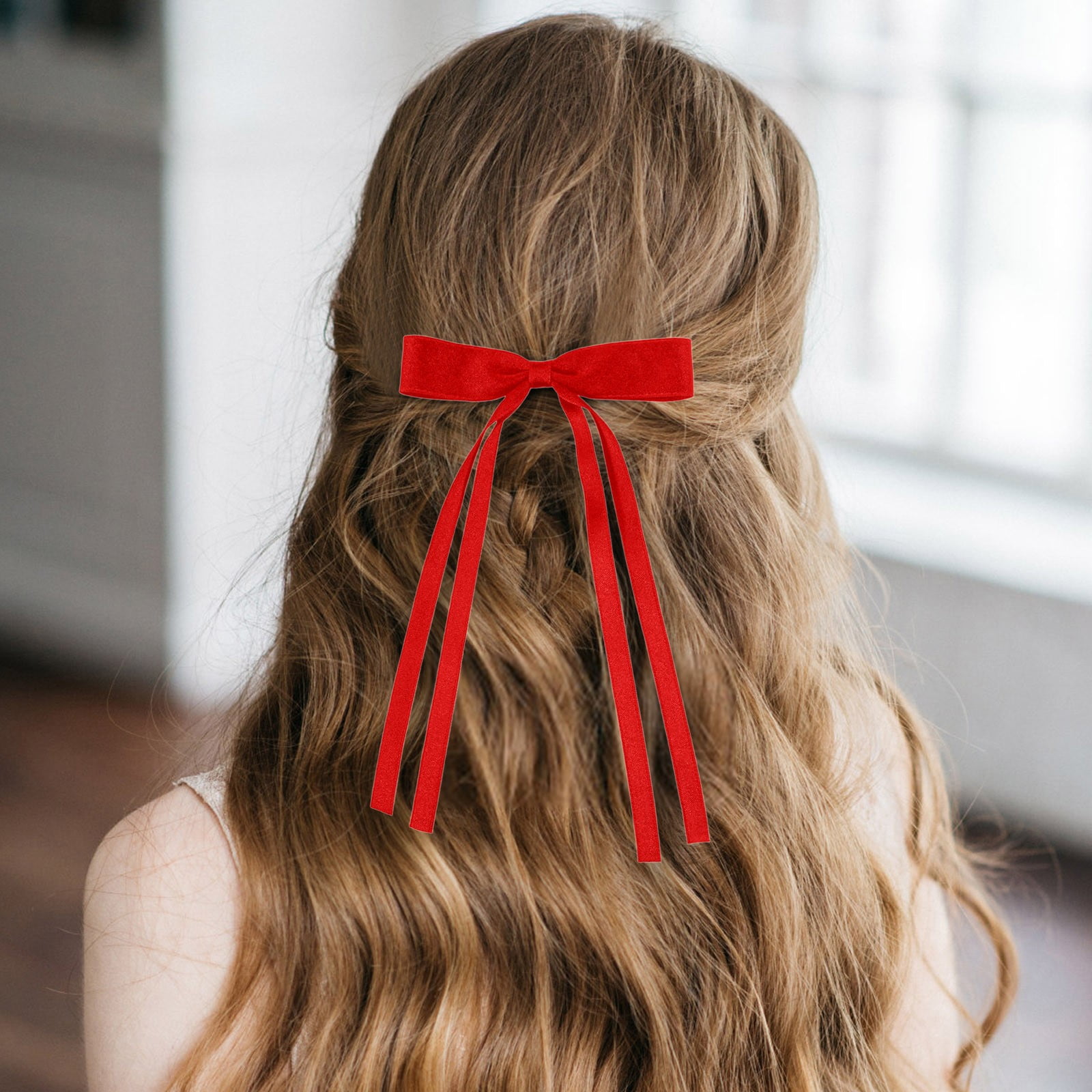 WANGJIAOID Clear Elastics for Hair Big Hair Clips For Women Tassel Ribbon Bowknot Hair Clips