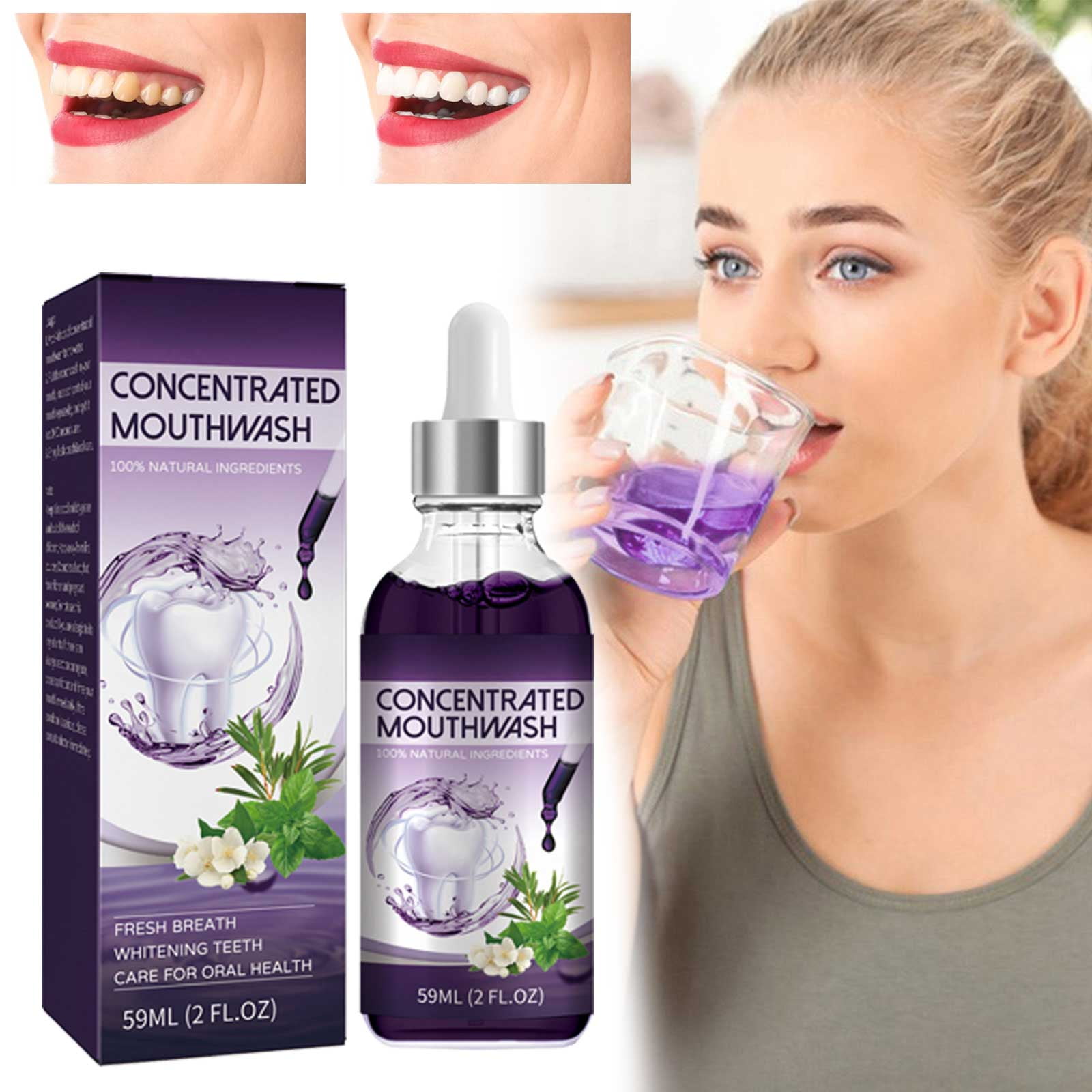 WANGJIAOID Concentrated Mouthwash To Bad Breath Yellow Teeth Stains