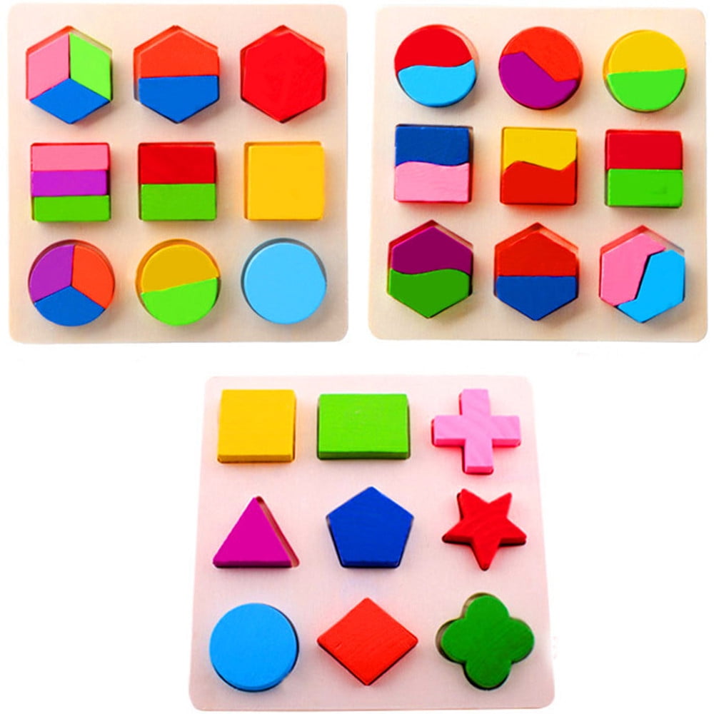 WANGJIAOID Educational Puzzle Sets Wooden Wood Toys For Baby Kids Early