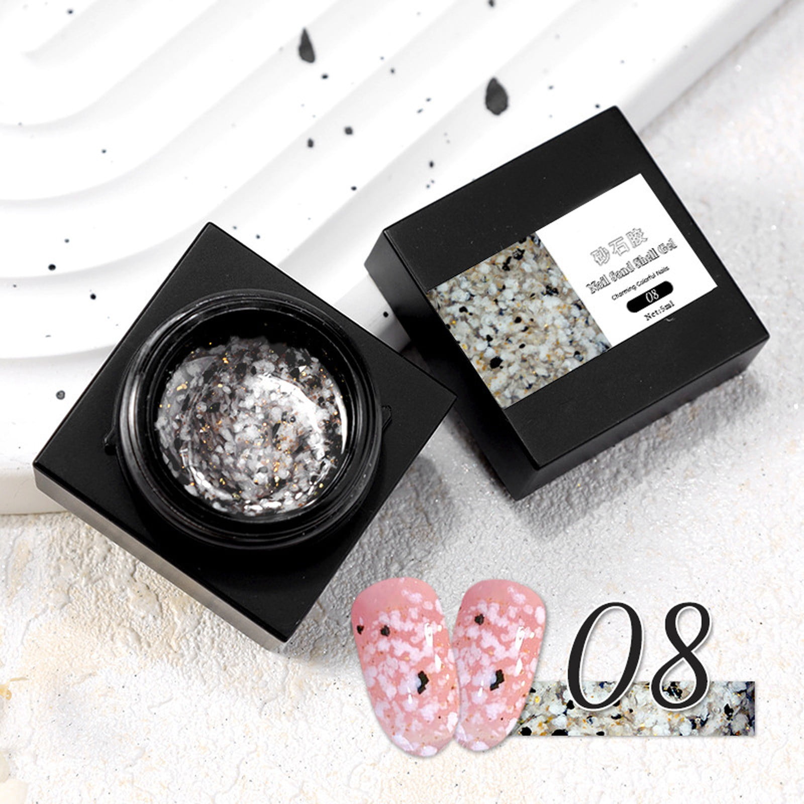 WANGJIAOID Eight Styles Sand And Stone Glue Piece Nail Canned Nail