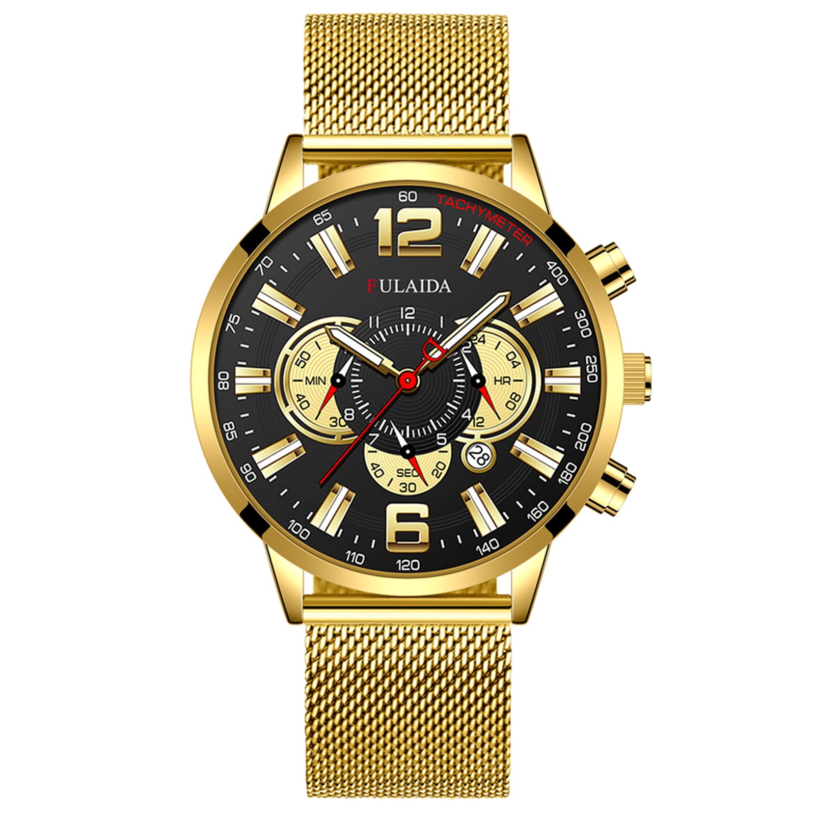 WANGJIAOID Fashion Sport Men's Stainless Steel Steel Band Quartz Analog