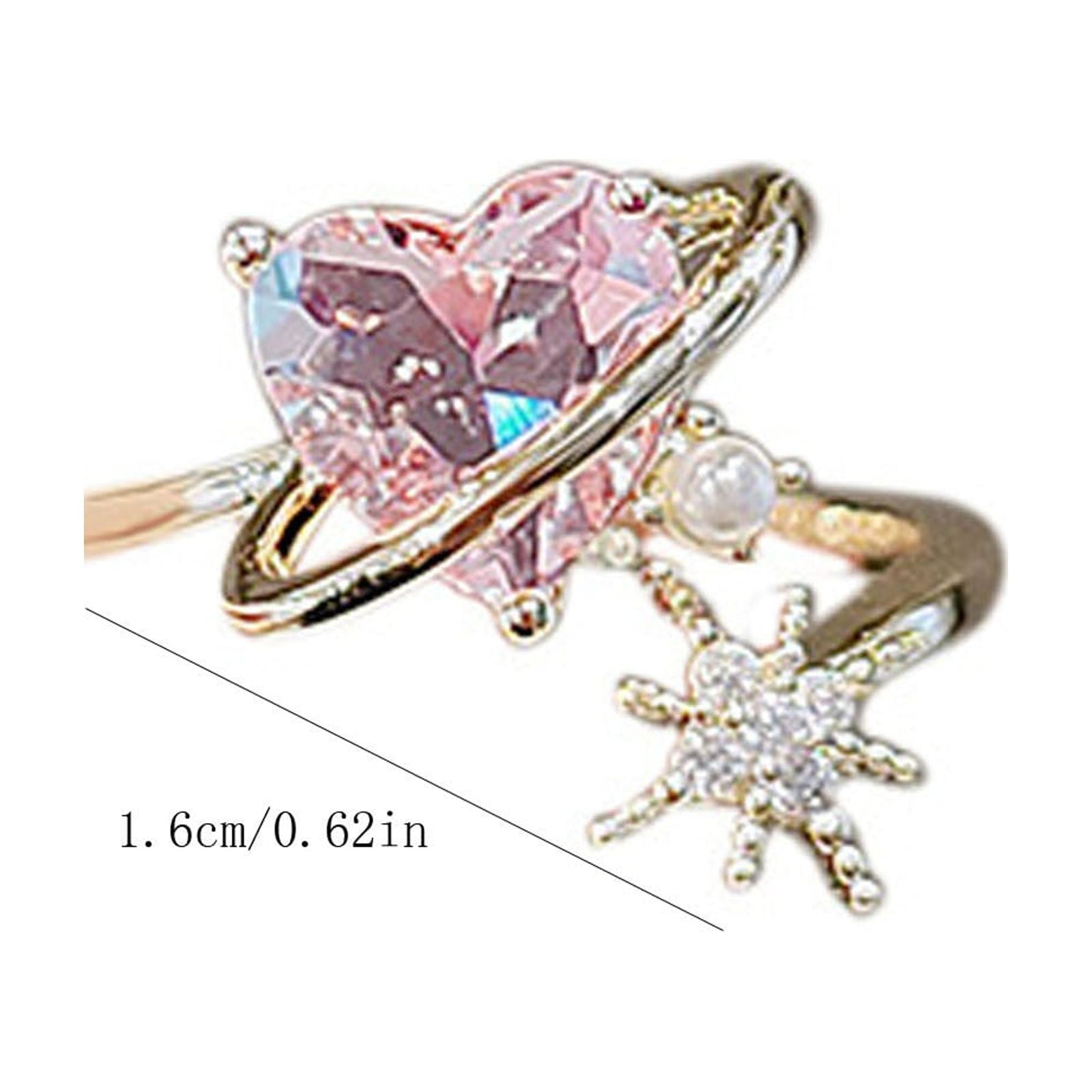 WANGJIAOID Hold Rings Together Pink Open Ring For Woman Trend Full