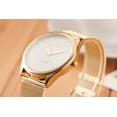 WANGJIAOID Large Face Digital Watch for Seniors New Womens Classic Gold Quartz Stainless Steel