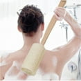 WANGJIAOID Long Handled Loofah Scrub Brush Exfoliating Back Massager
