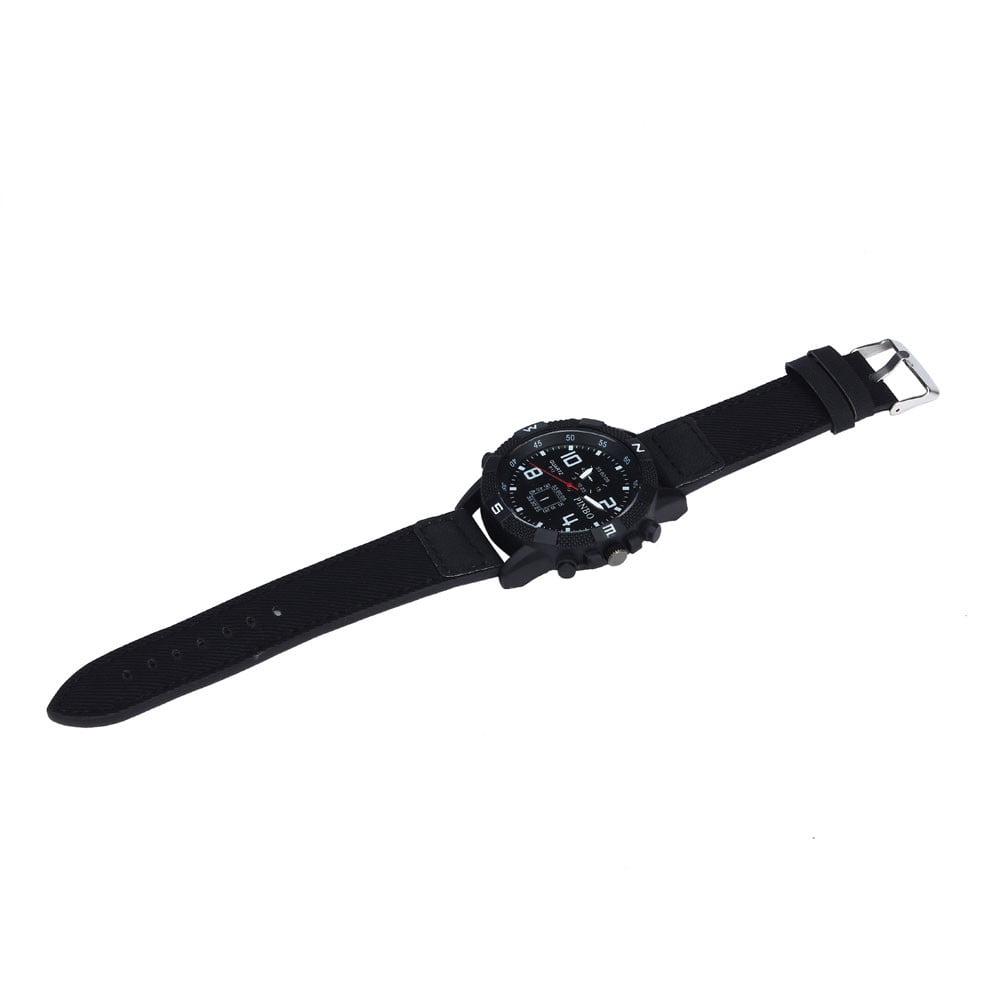 WANGJIAOID Men's Canvas strap Large Dial Military Sport Quartz Wrist