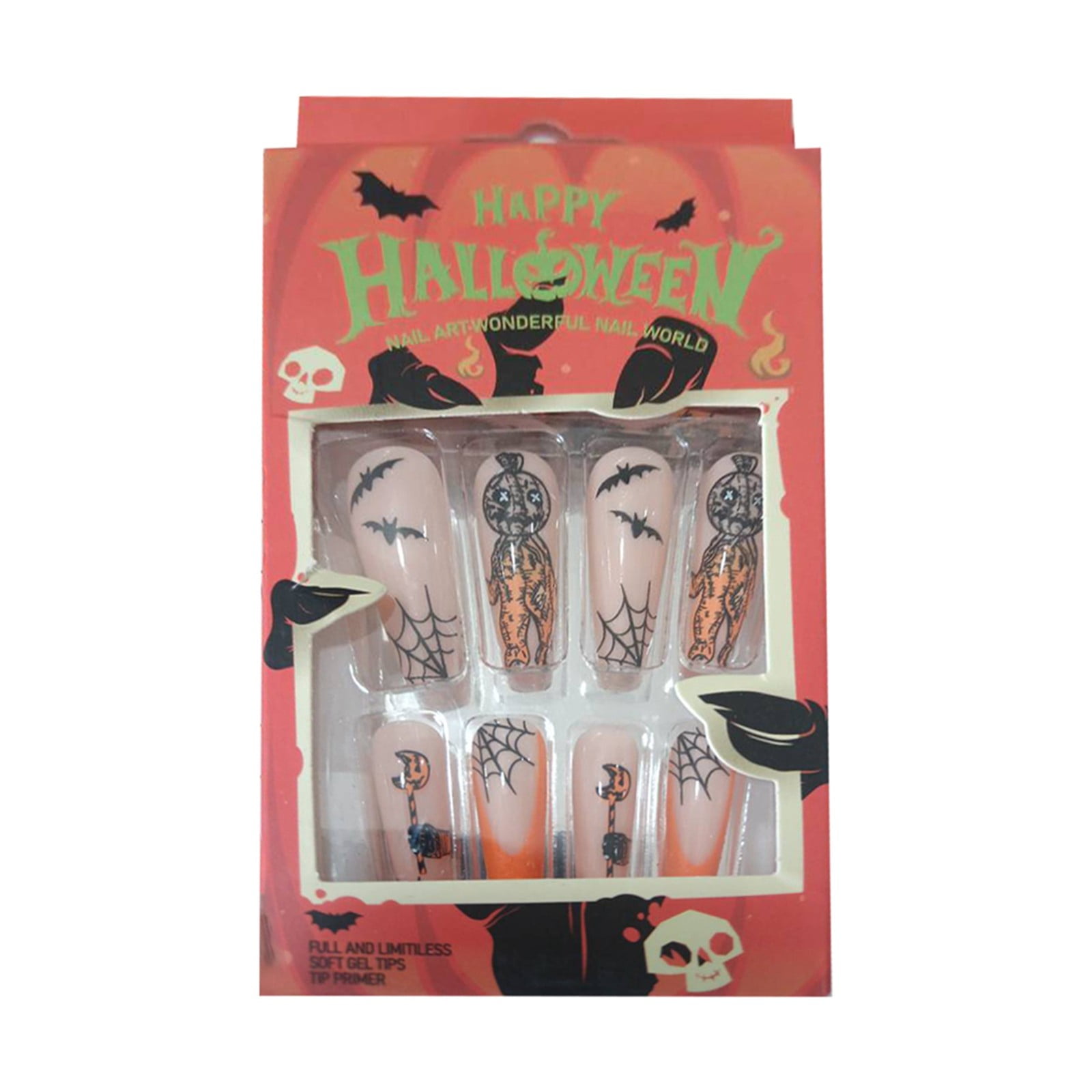 WANGJIAOID Nail Coffin Tips Short Wearable Nail Stickers Manicure