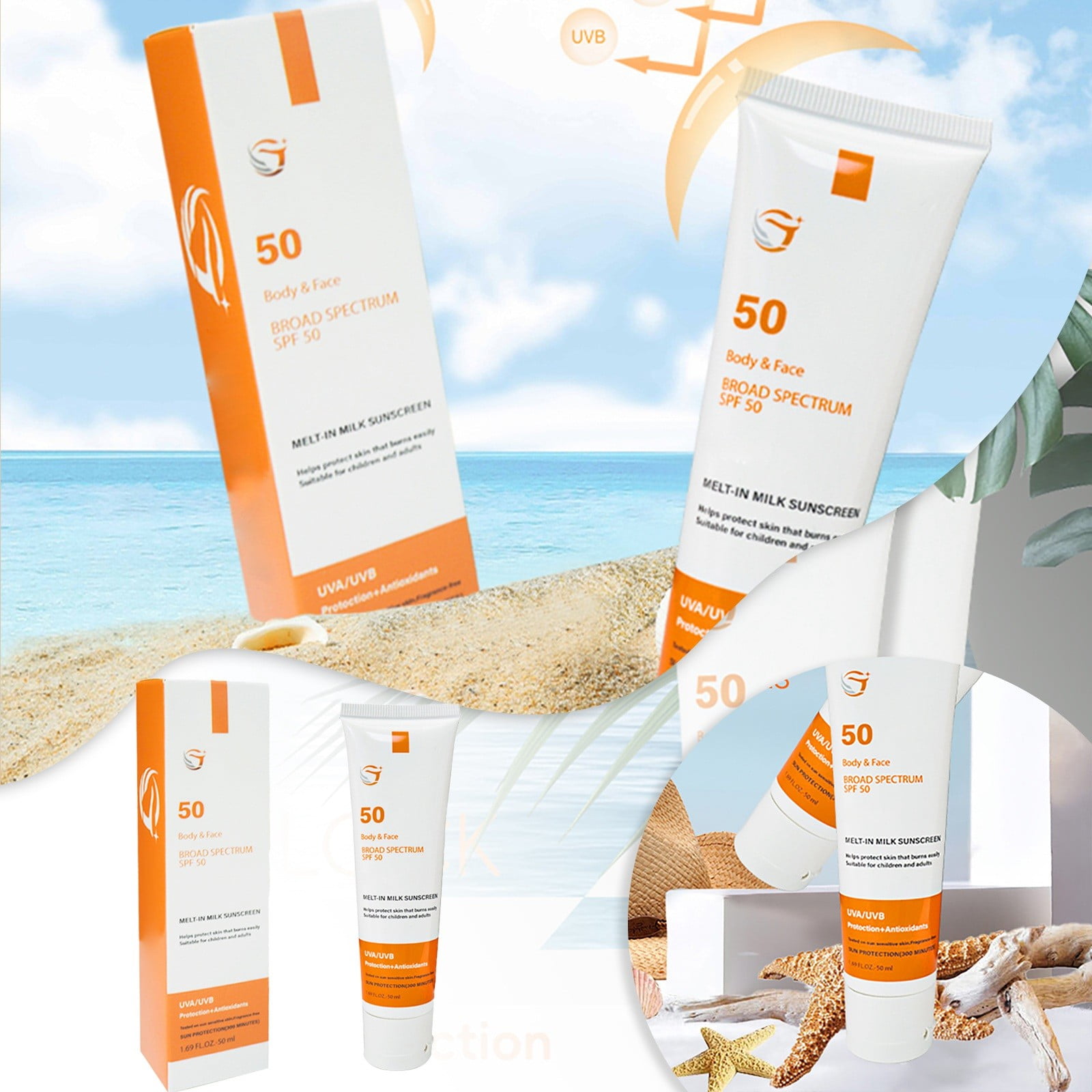 WANGJIAOID Orange Sunscreen Student Training Full Body Sunscreen Sunscreen Non Greasy Toddler