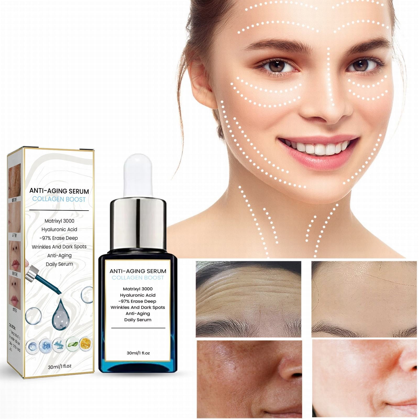 WANGJIAOID Peptide Facial Collagen Skin Care 30ml Wolf Body Wash It