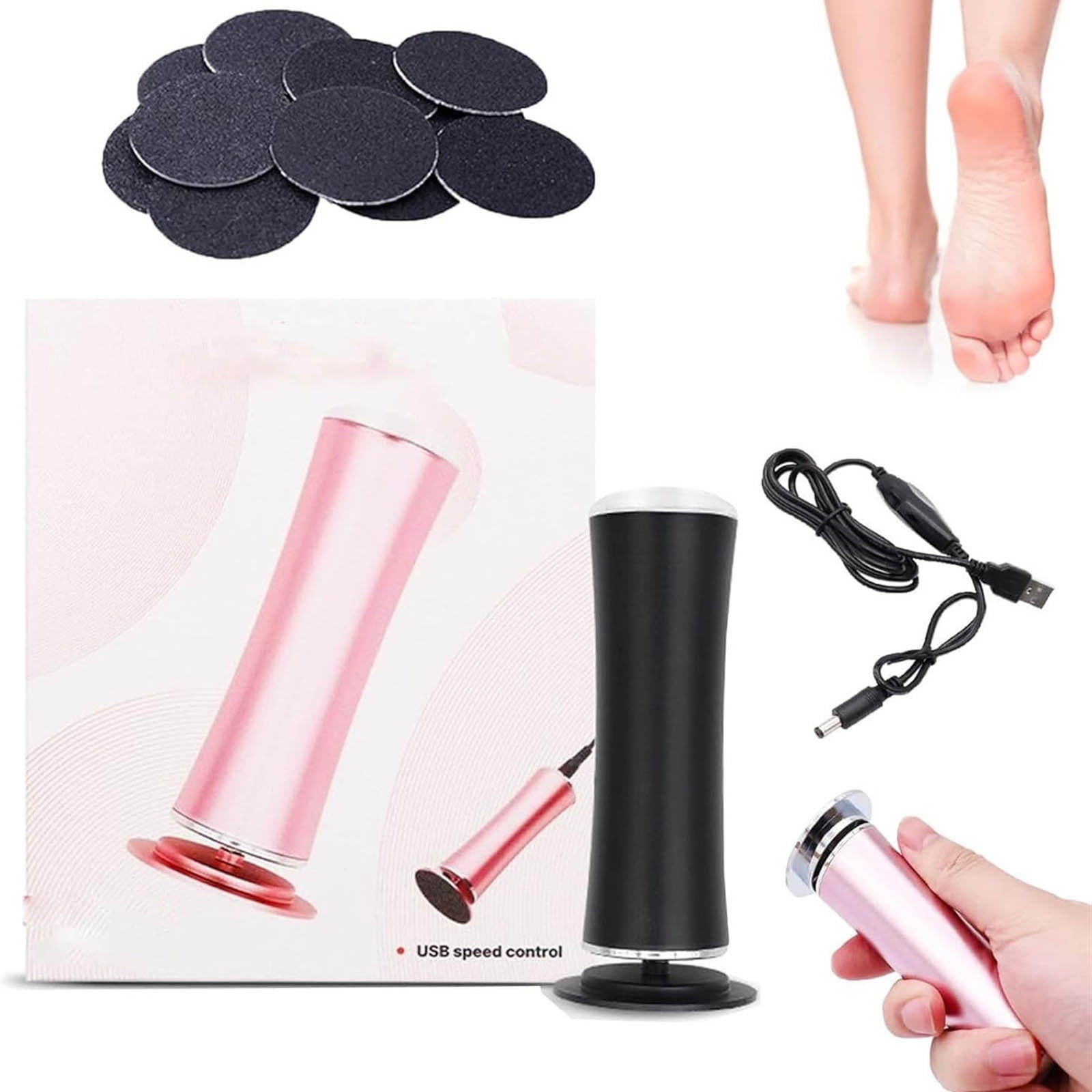 WANGJIAOID Pommel Stone Electric Foot C Allus Remover Electric Foot