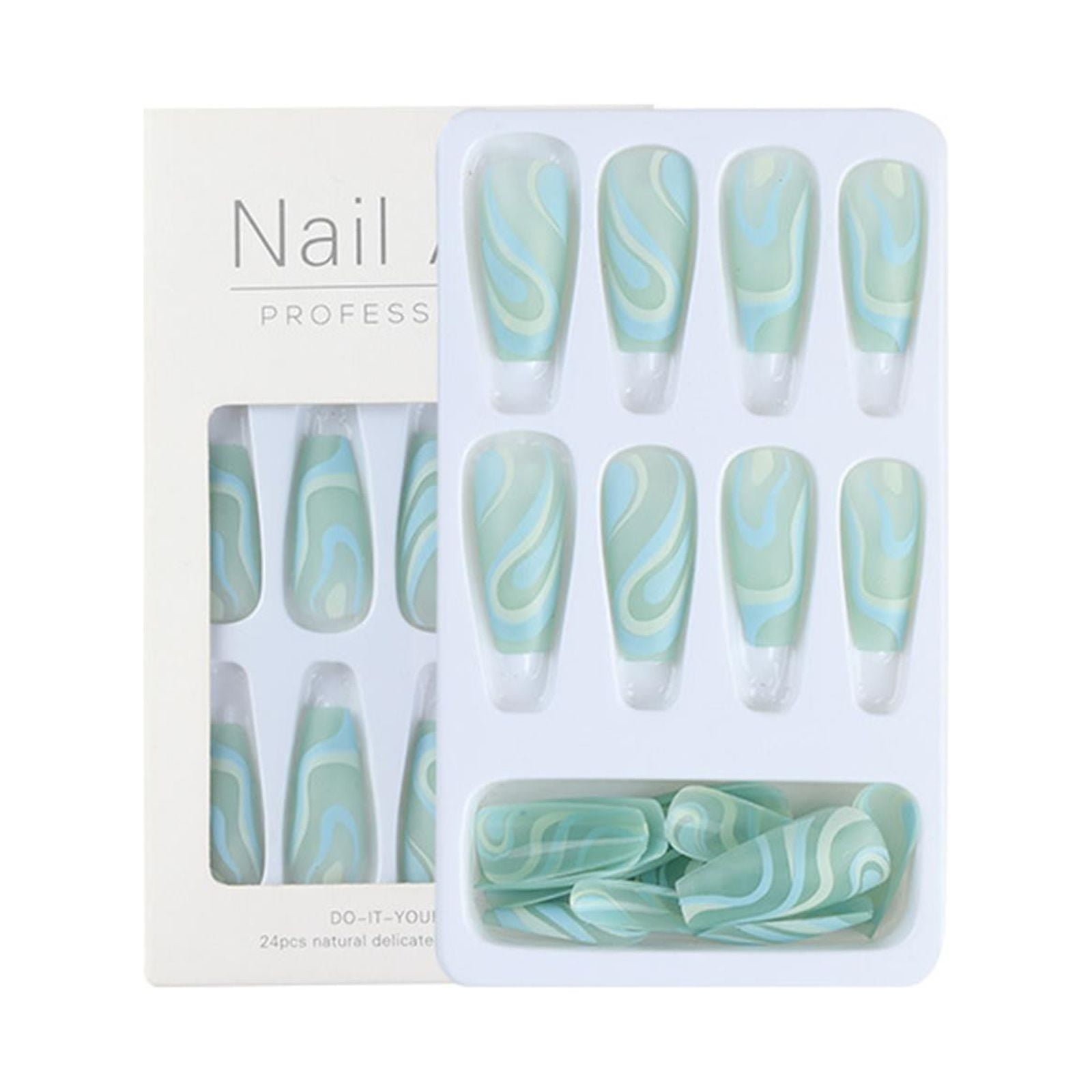 WANGJIAOID Press on Nail Tabs 50 Sheets Ballet Wearable French Nails ...