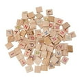 WANGJIAOID Sensory Bottles 100X Wooden Tiles Colorful Letters Numbers
