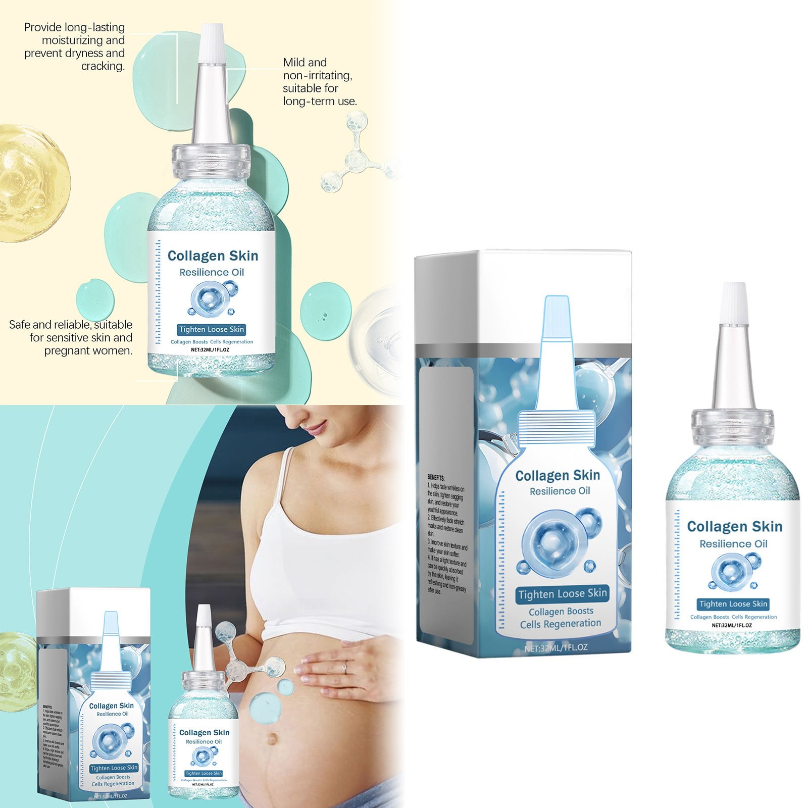 WANGJIAOID Shower Gel Pregnancy Care Oil For Postpartum Pregnancy Lines Lines Nourishing And